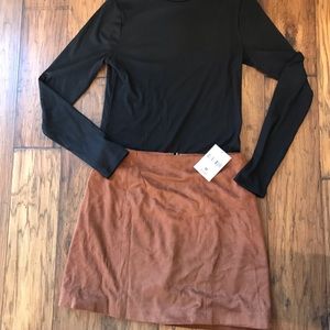 Suede skirt